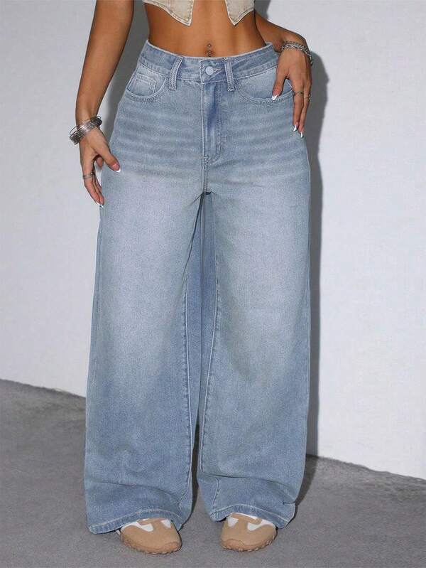 Relaxed Straight-Leg Jeans