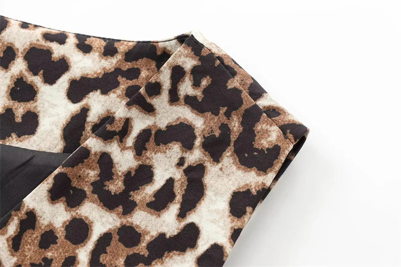 Leopard Print Cropped Gilet