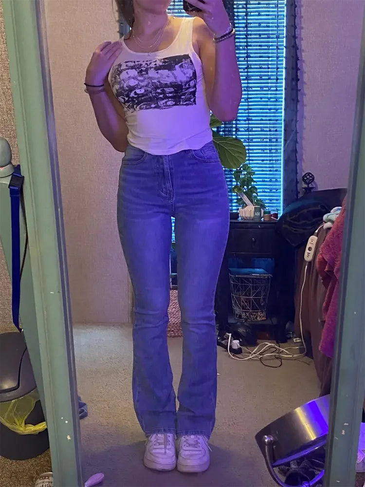 High-Waist Flared Jeans