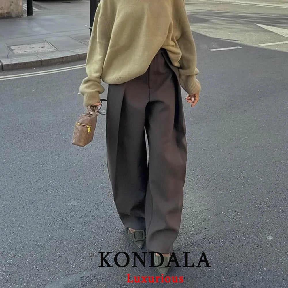 Pleated Wide-Leg Trousers