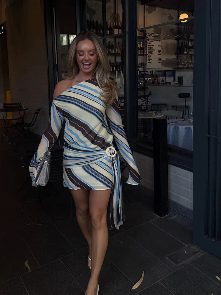 Striped V-Neck Maxi Dress