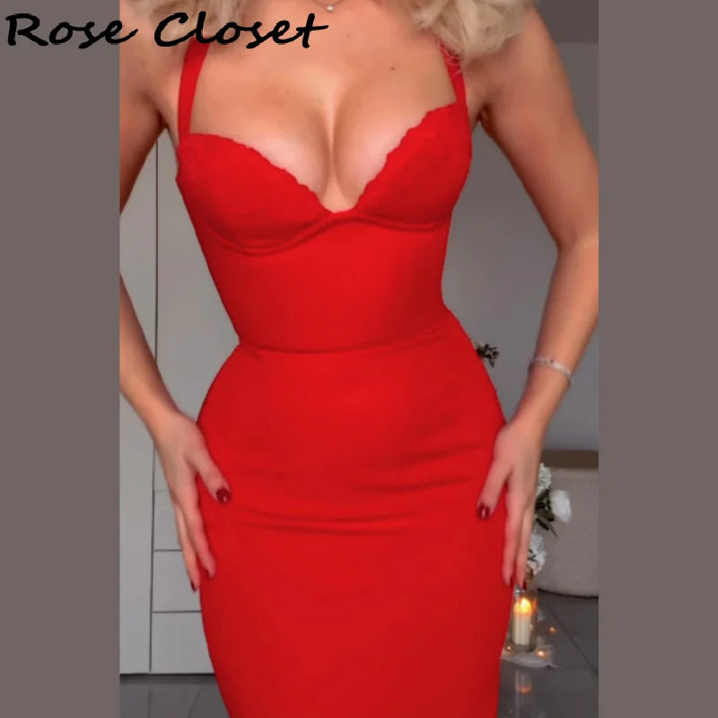 Elegant Halter Midi Dress