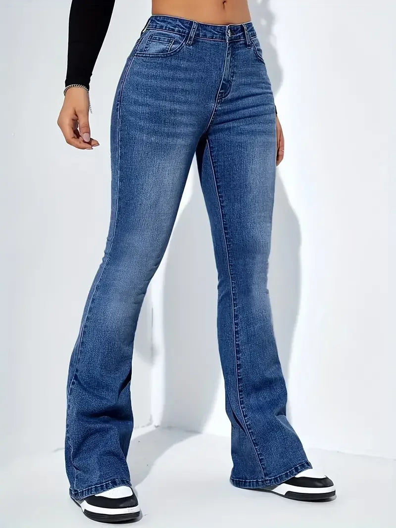 High-Waist Flared Jeans
