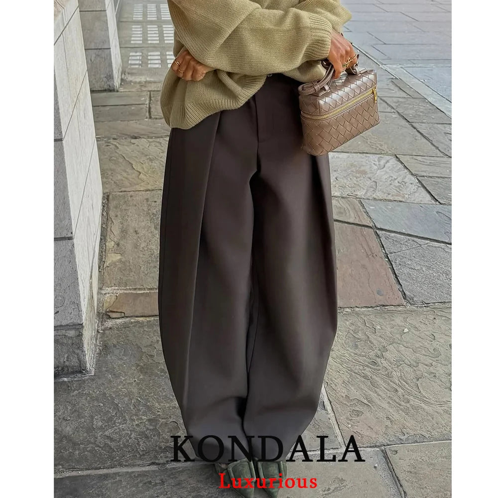 Pleated Wide-Leg Trousers
