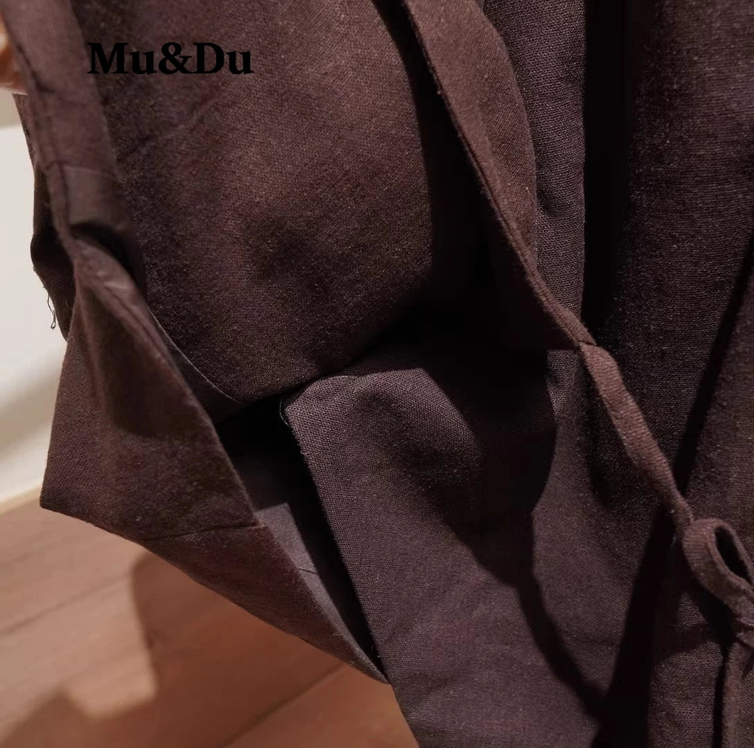 Asymmetric Linen Waistcoat