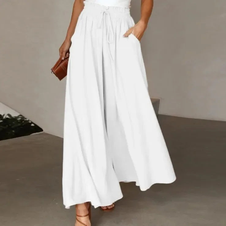 Drawstring Wide-Leg Trousers