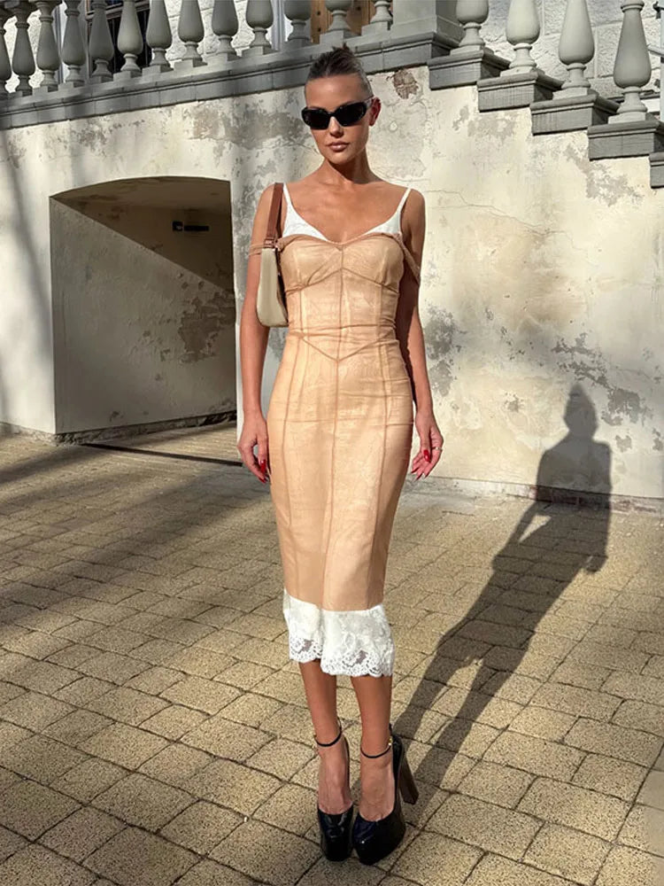 Sheer Mesh Maxi Dress