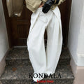 Pleated Wide-Leg Trousers