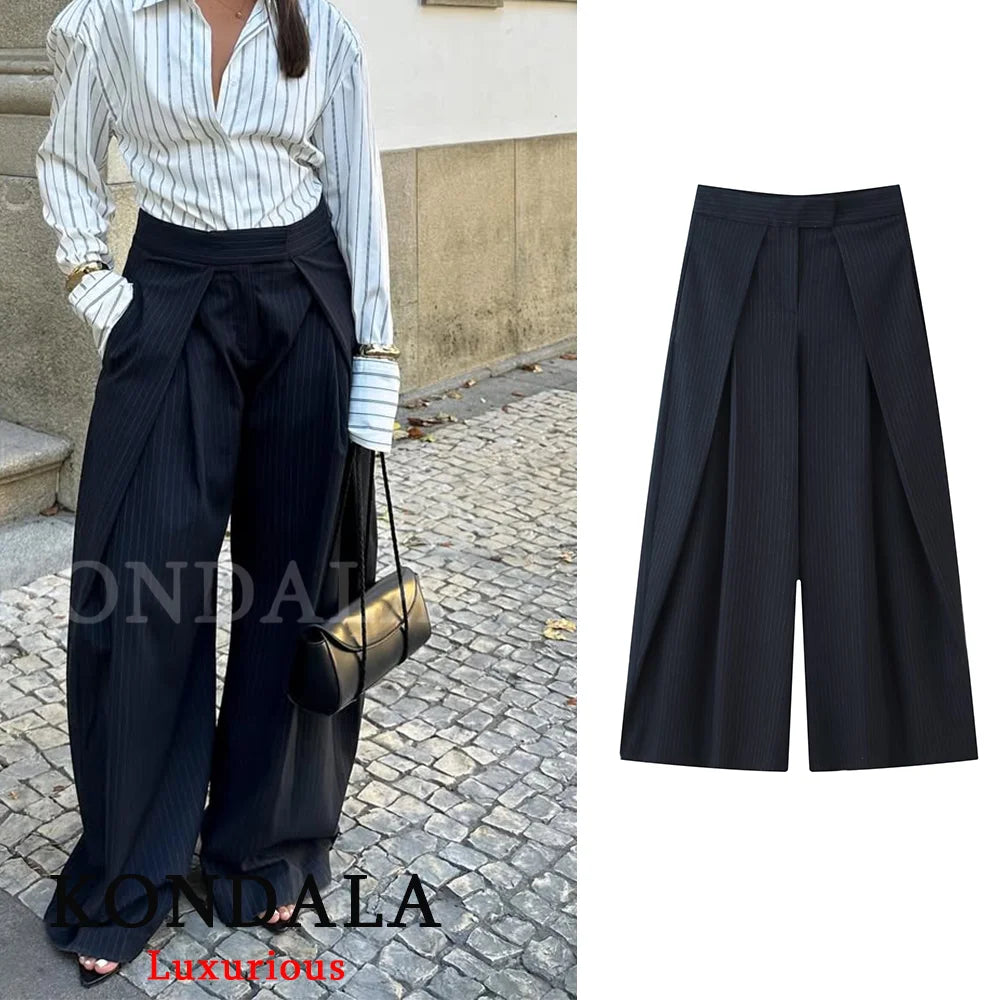 Pleated Wide-Leg Trousers