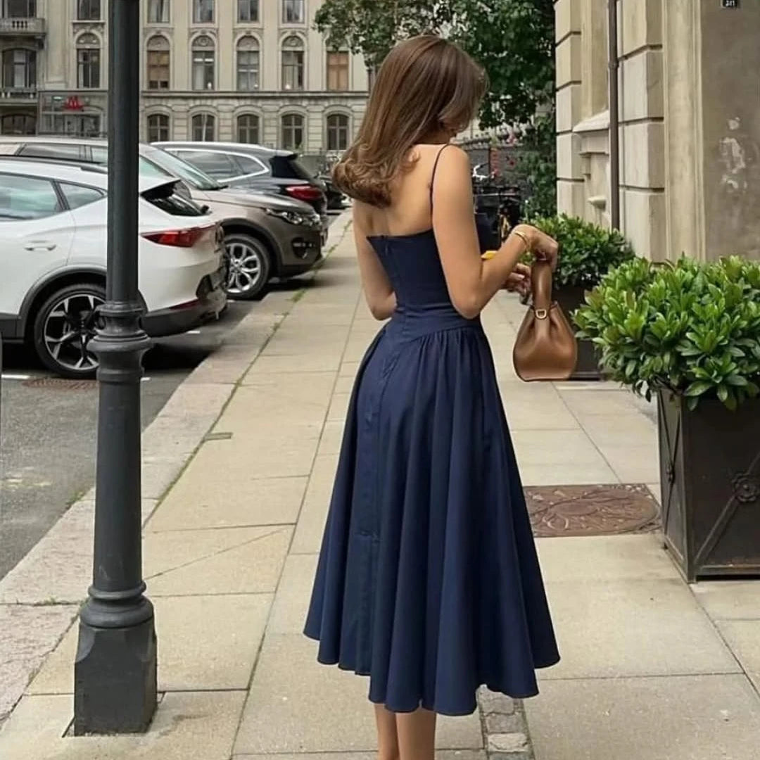Vintage Floral Corset Midi Dress