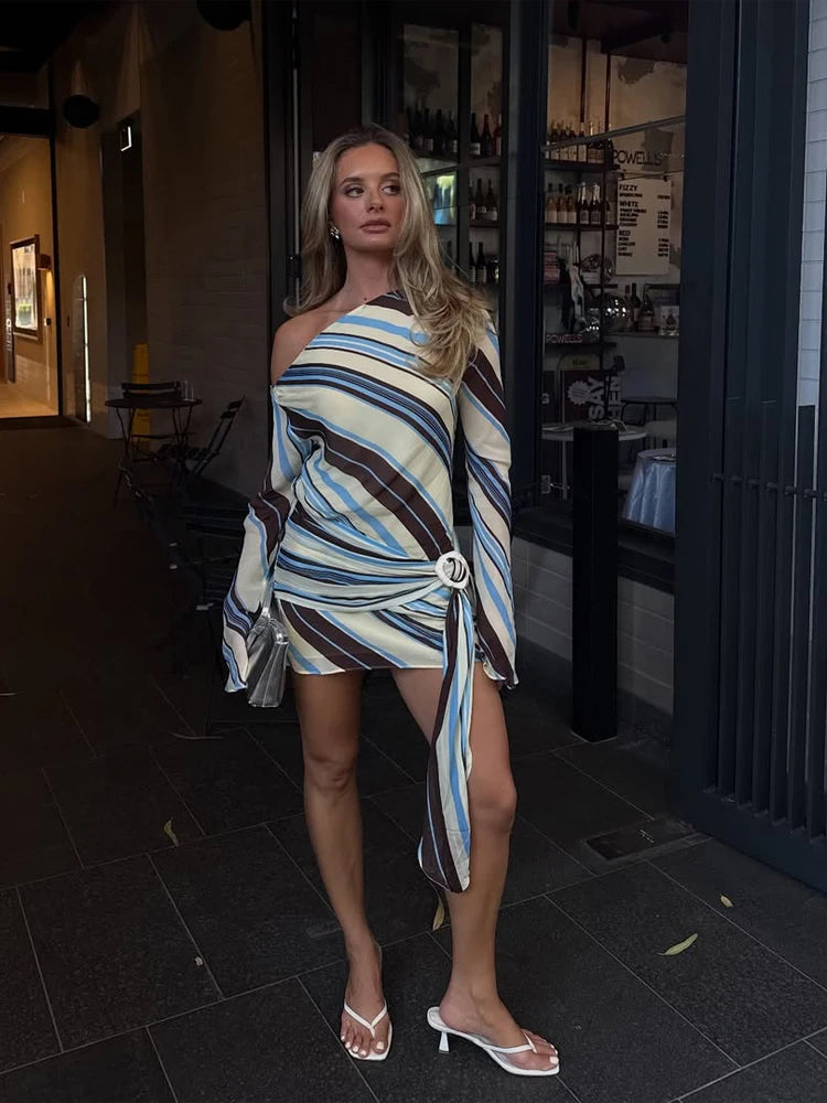 Striped V-Neck Maxi Dress