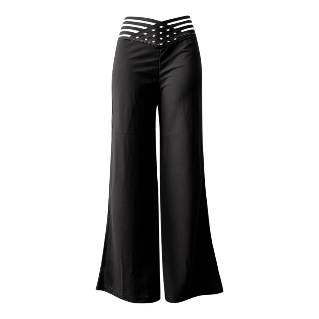 Mesh Panel Flared Trousers