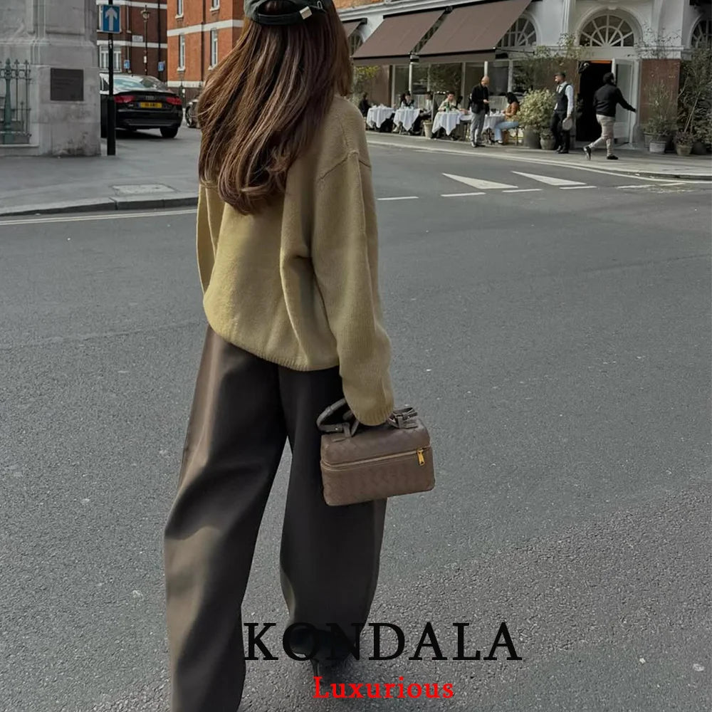 Pleated Wide-Leg Trousers