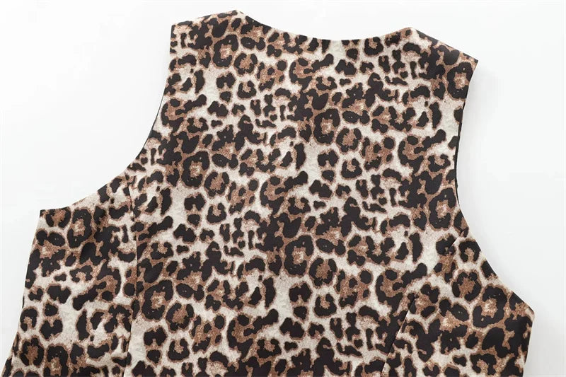 Leopard Print Cropped Gilet