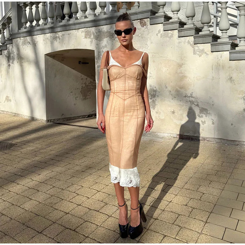 Sheer Mesh Maxi Dress