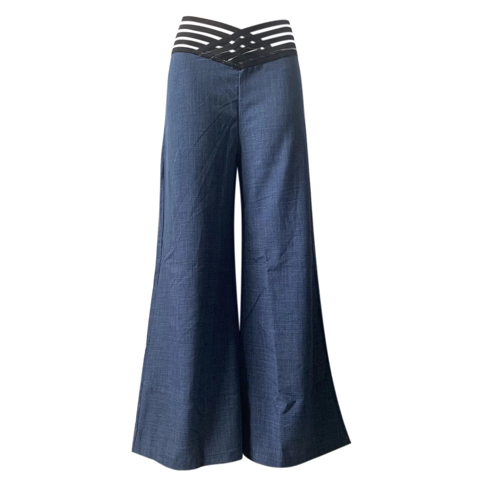 Mesh Panel Flared Trousers