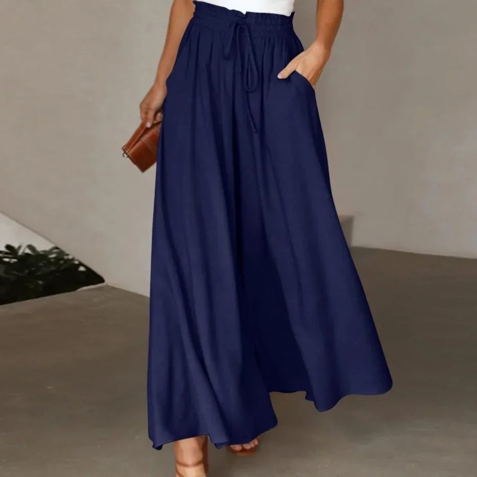 Drawstring Wide-Leg Trousers