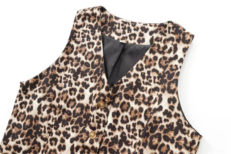 Leopard Print Cropped Gilet