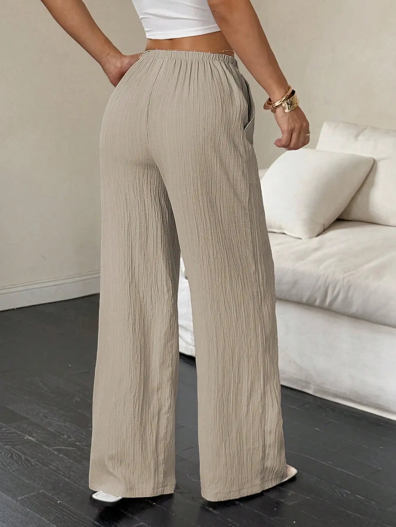 Floor-Length Straight-Leg Trousers