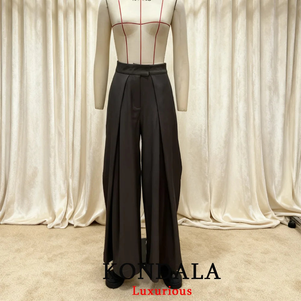 Pleated Wide-Leg Trousers