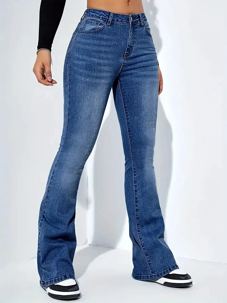 High-Waist Flared Jeans
