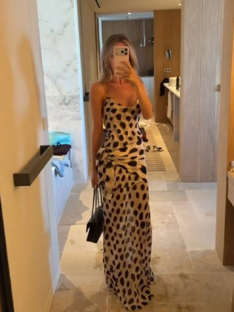 Animal Print Ruched Maxi Dress