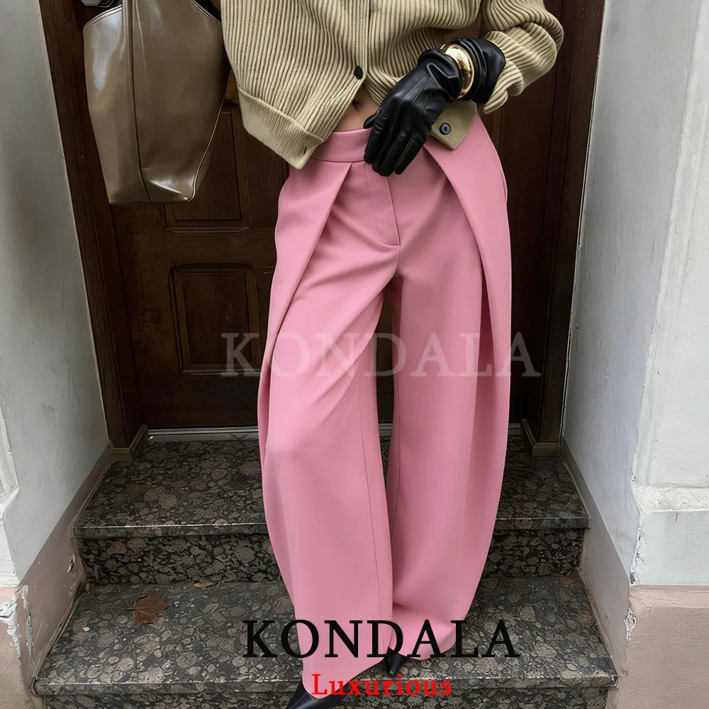 Pleated Wide-Leg Trousers