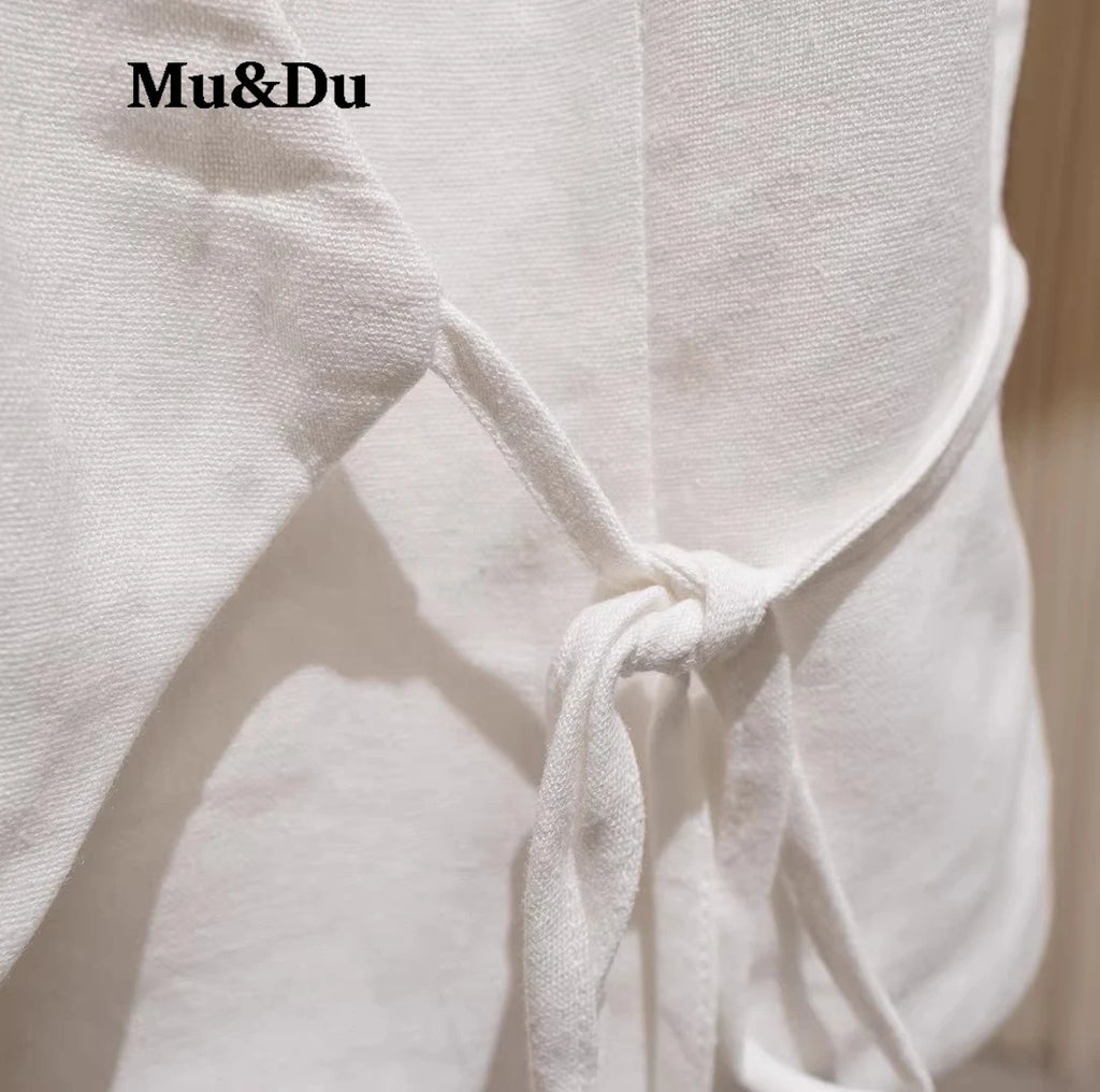 Asymmetric Linen Waistcoat