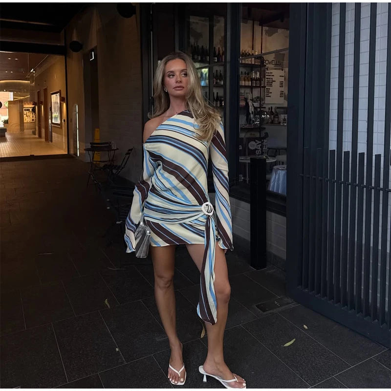 Striped V-Neck Maxi Dress