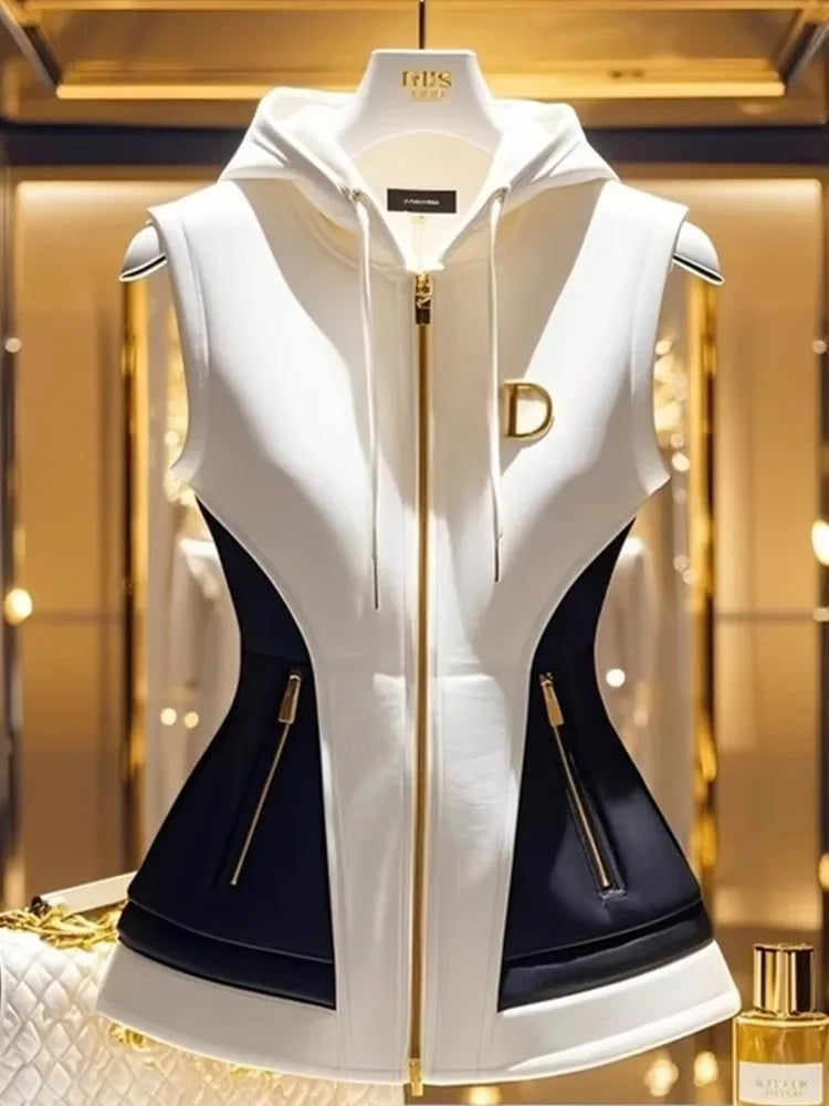 French Contrast Hooded Gilet
