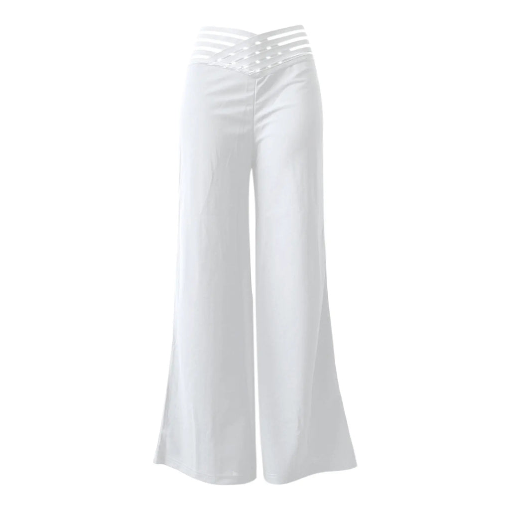 Mesh Panel Flared Trousers