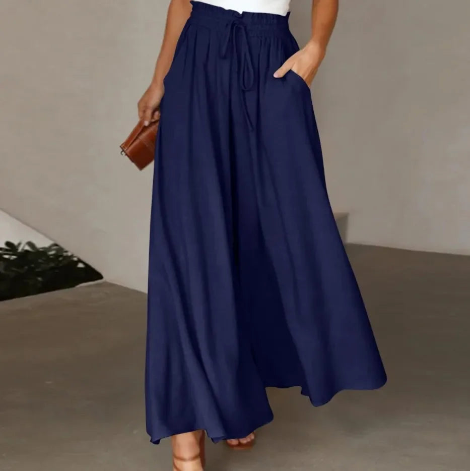Drawstring Wide-Leg Trousers
