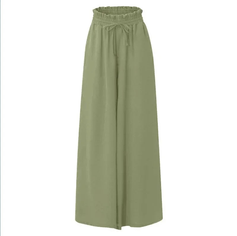 Drawstring Wide-Leg Trousers