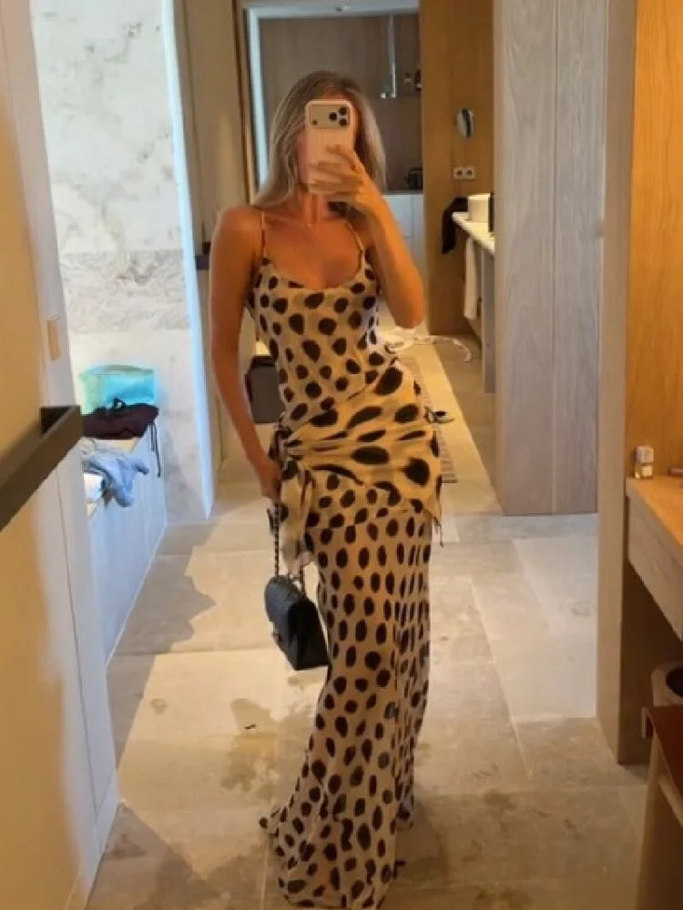 Animal Print Ruched Maxi Dress