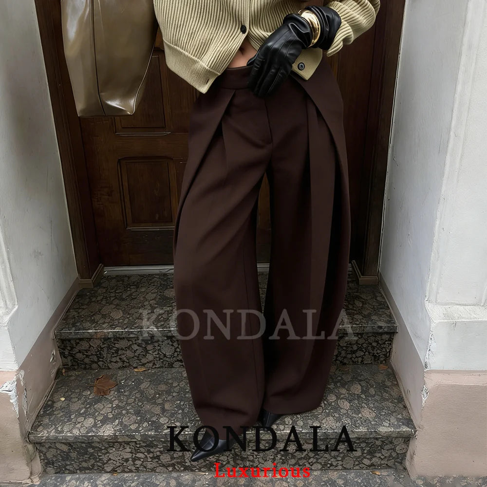 Pleated Wide-Leg Trousers