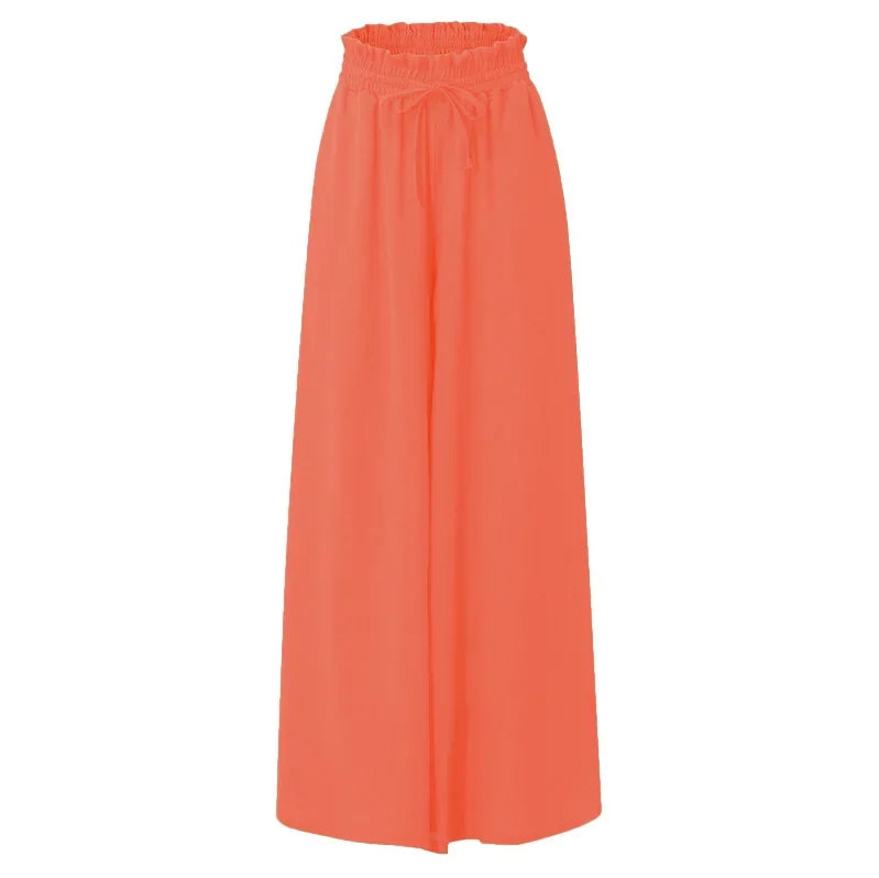 Drawstring Wide-Leg Trousers