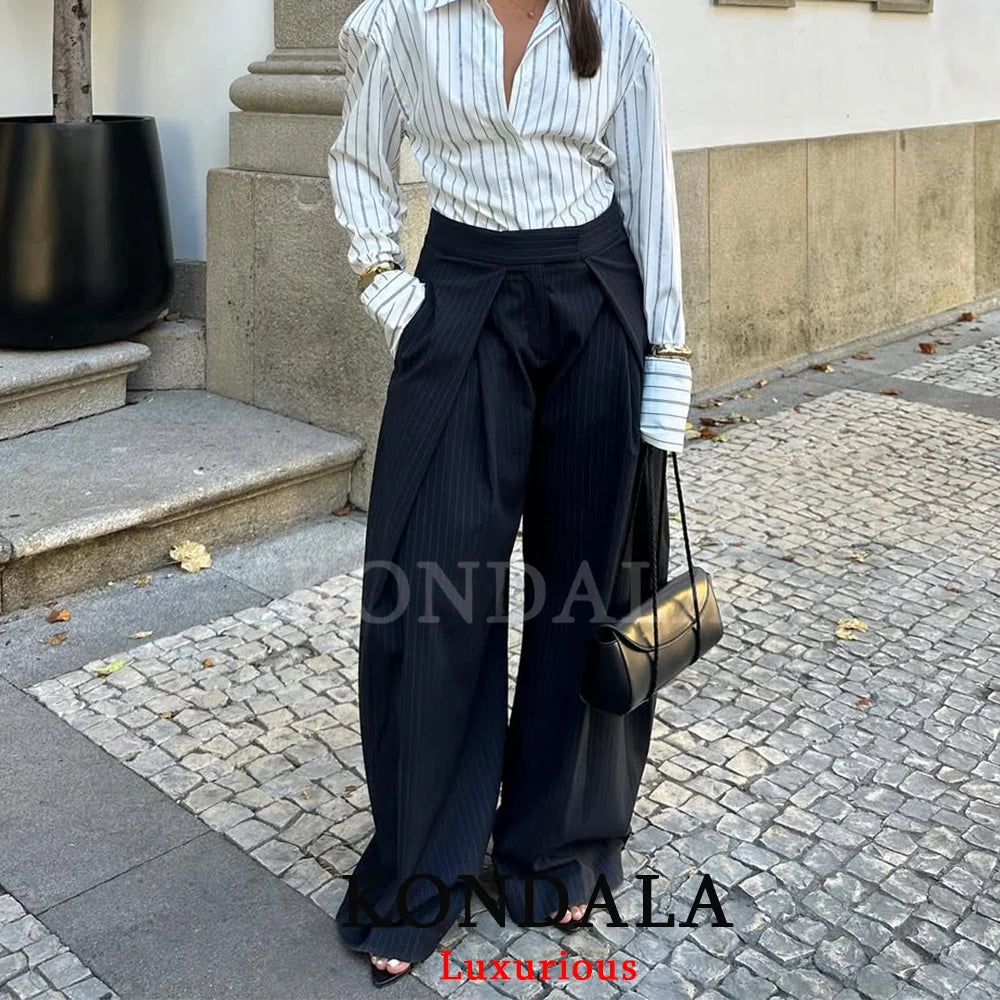 Pleated Wide-Leg Trousers