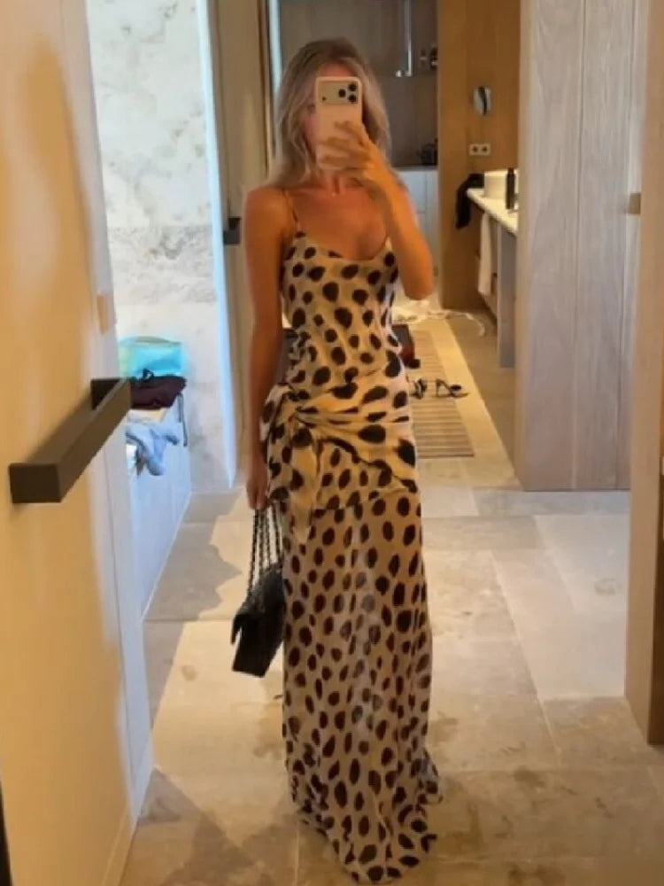 Animal Print Ruched Maxi Dress